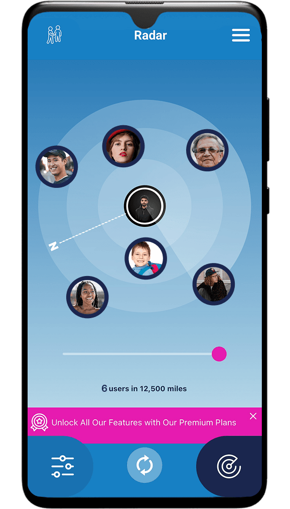Nearby connections radar